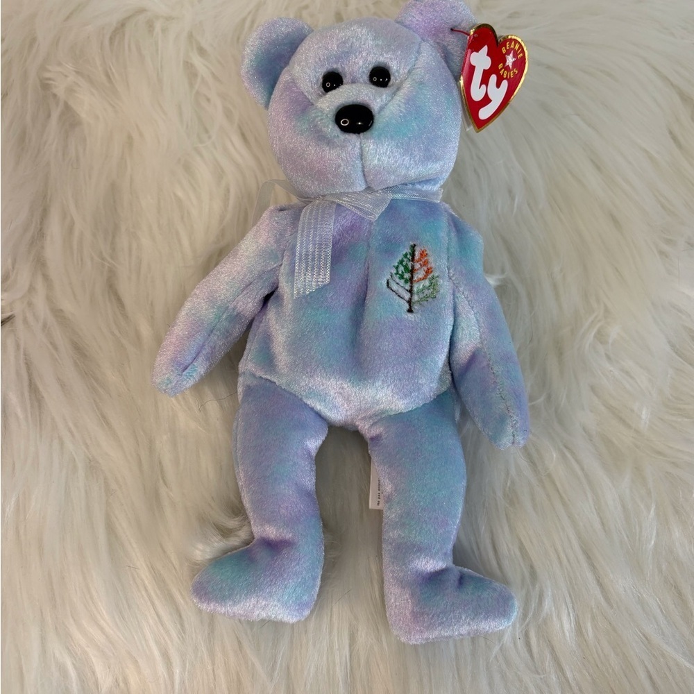 Ty(37)Issy Sydney Four Seasons Hotel Beanie Babies Iridescent Blue Bear Plush